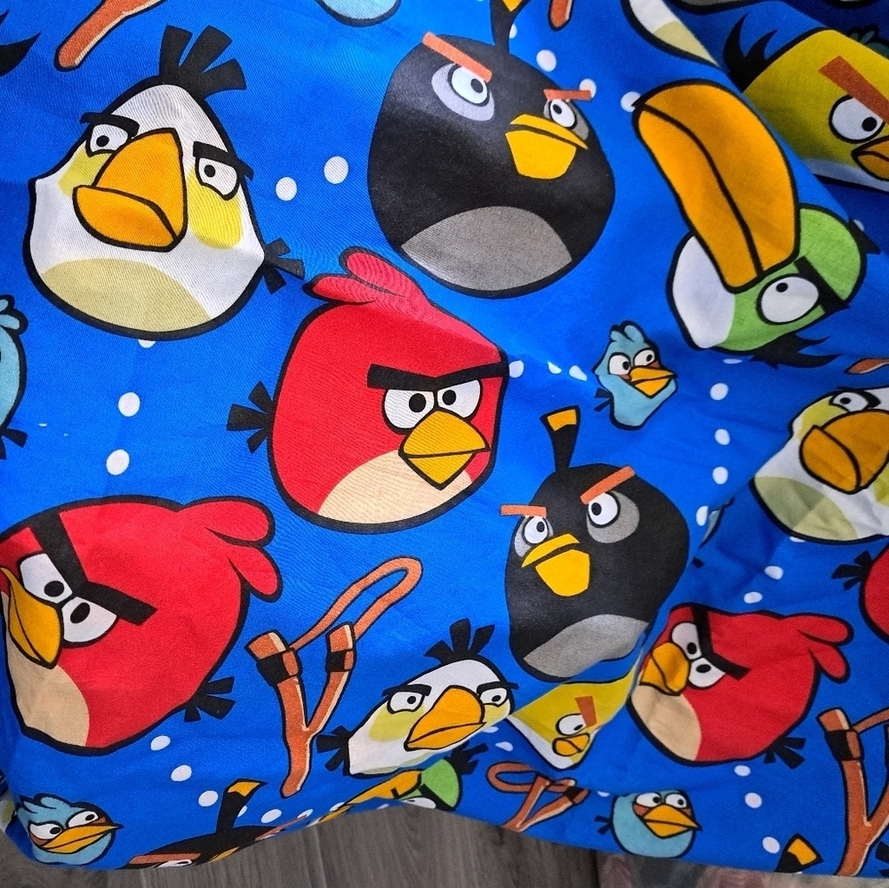 ANGRY BIRDS twin sheet set fitted flat bold colors cartoon kids bedding - Picture 5 of 7